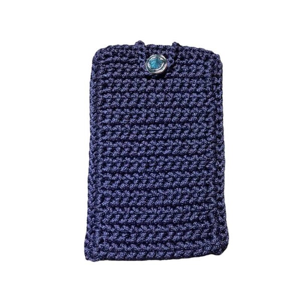 Handmade Navy Blue Crochet iPhone Case