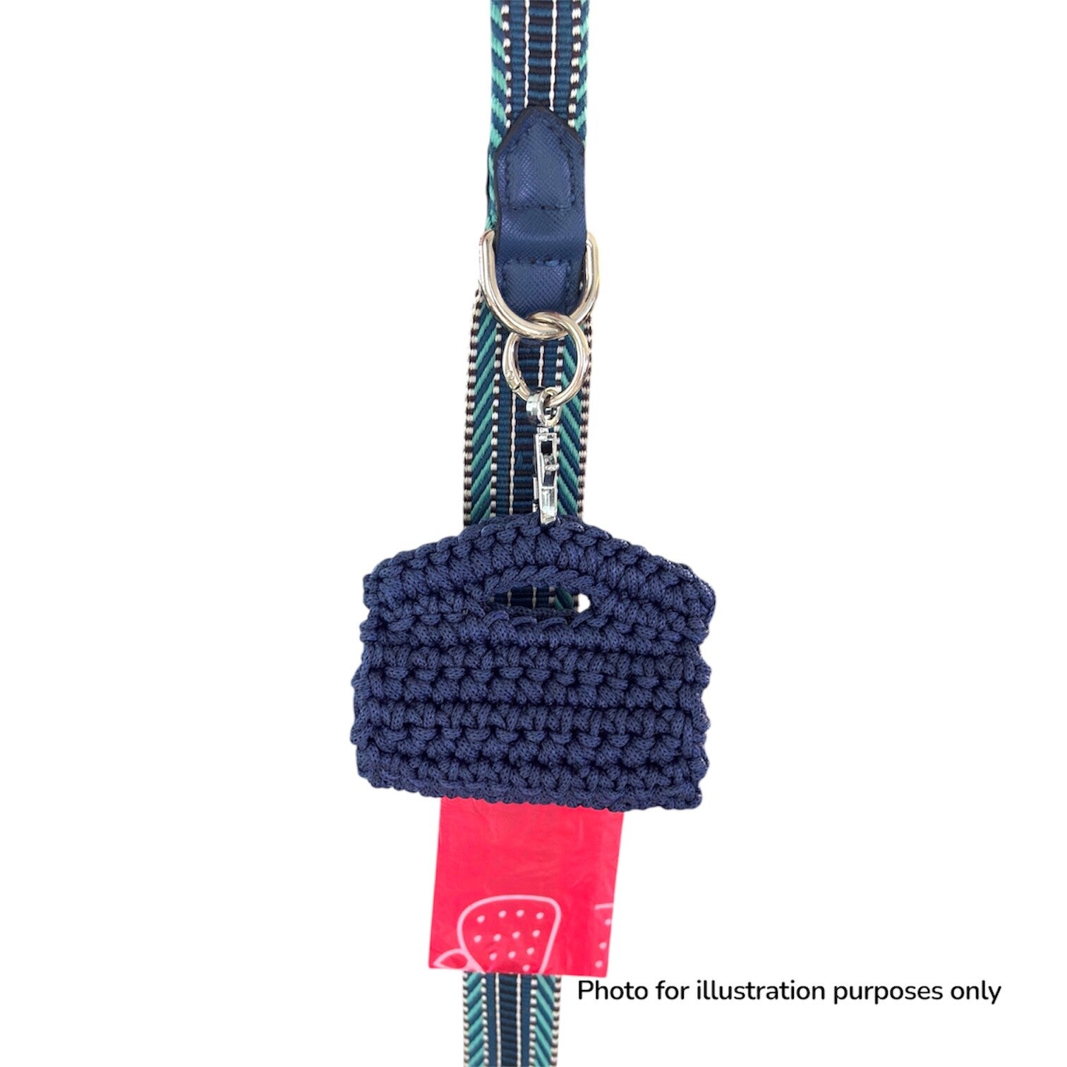 Crochet ROBYBAG Dog Poop Mini Rolls Holder - Navy Blue
