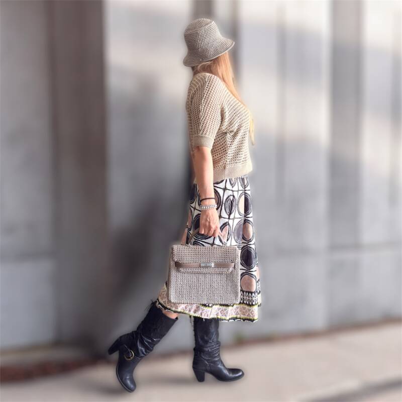 Handmade durable crochet bag ade fro polyester yarn for everyday use