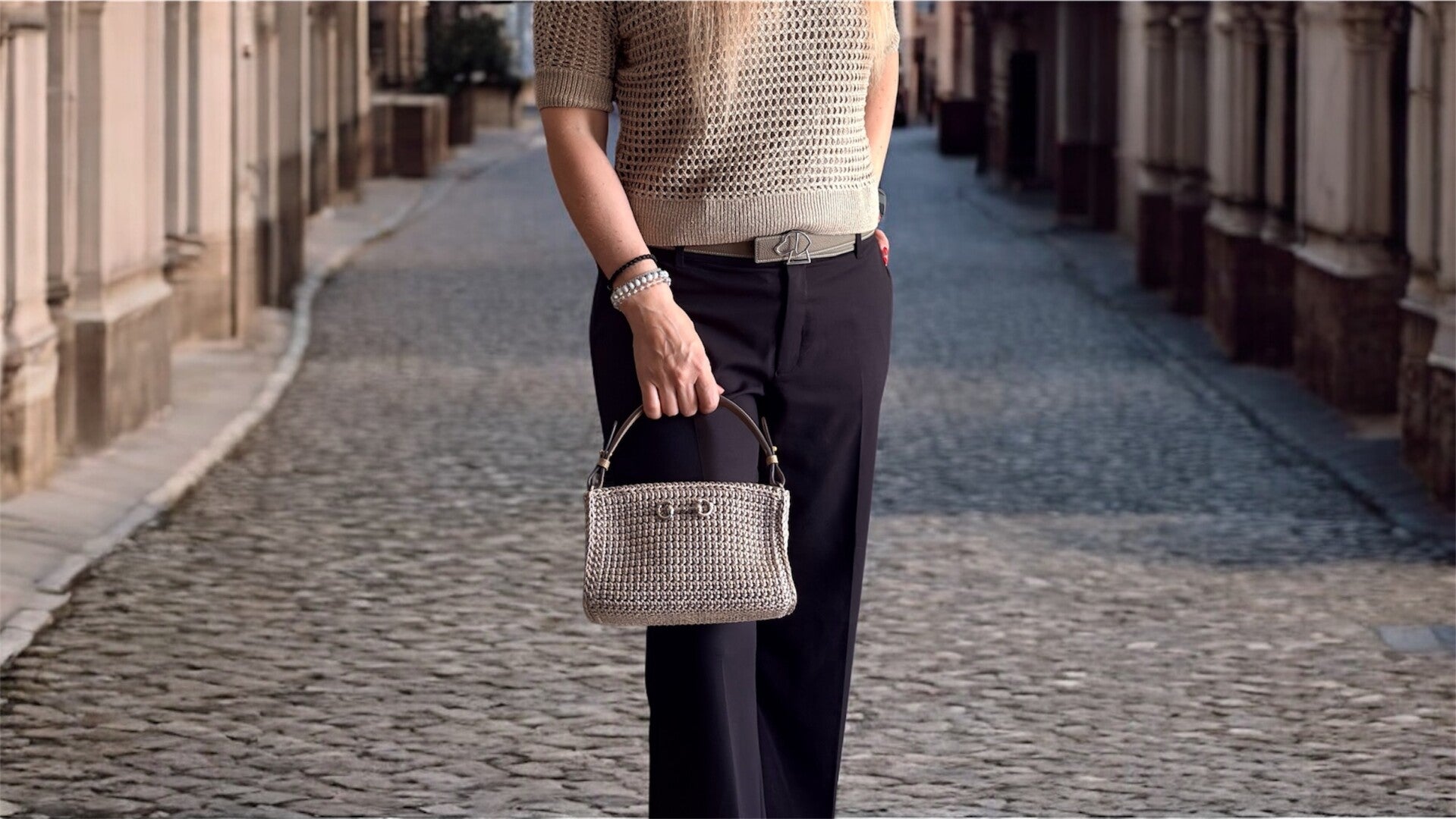 Durable handmade crochet bag made from polyester yarn for everyday use
