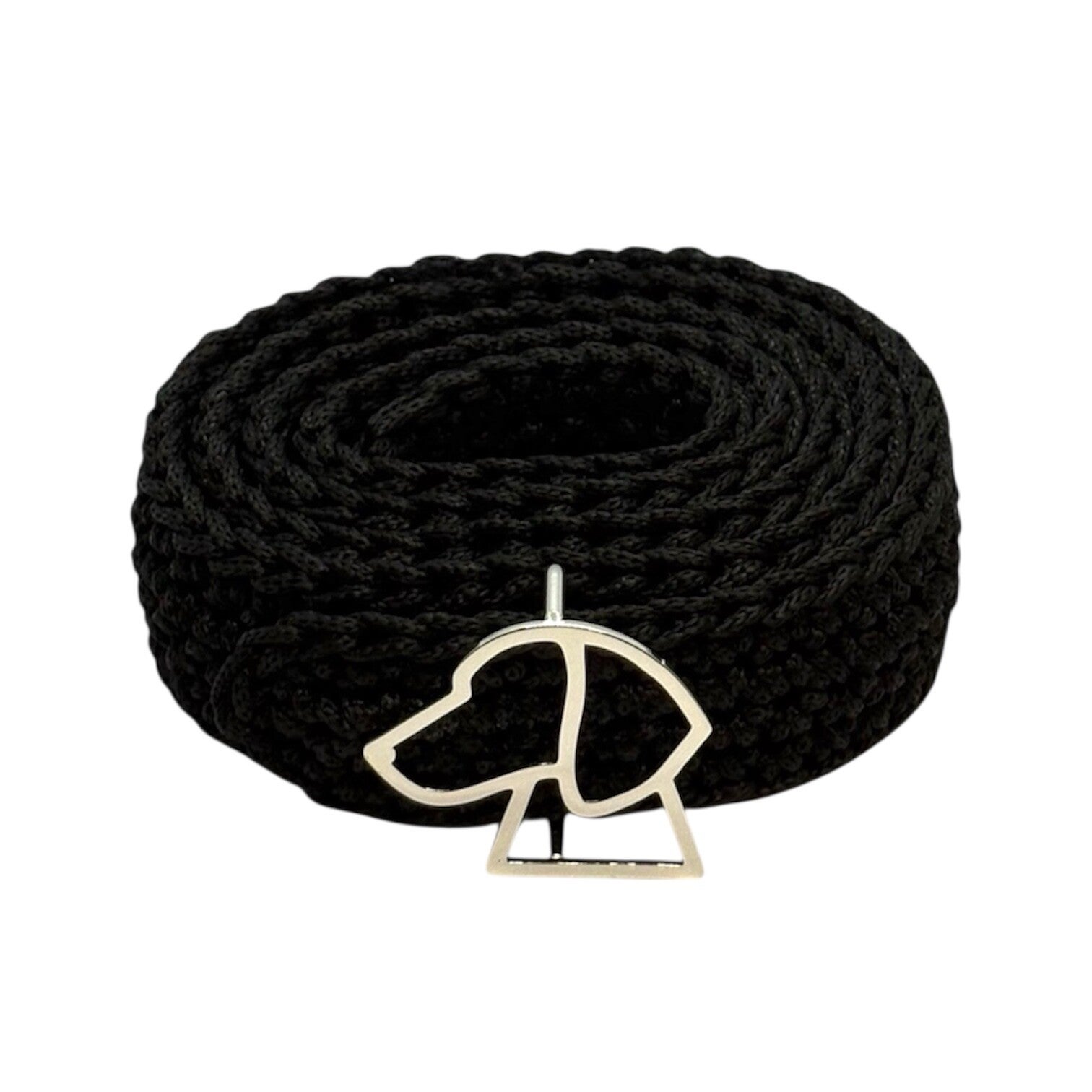Crochet Belt with Weimaraner Dog Buckle - Black (Handmade Polyester Yarn Belt by AV Bag Creations)