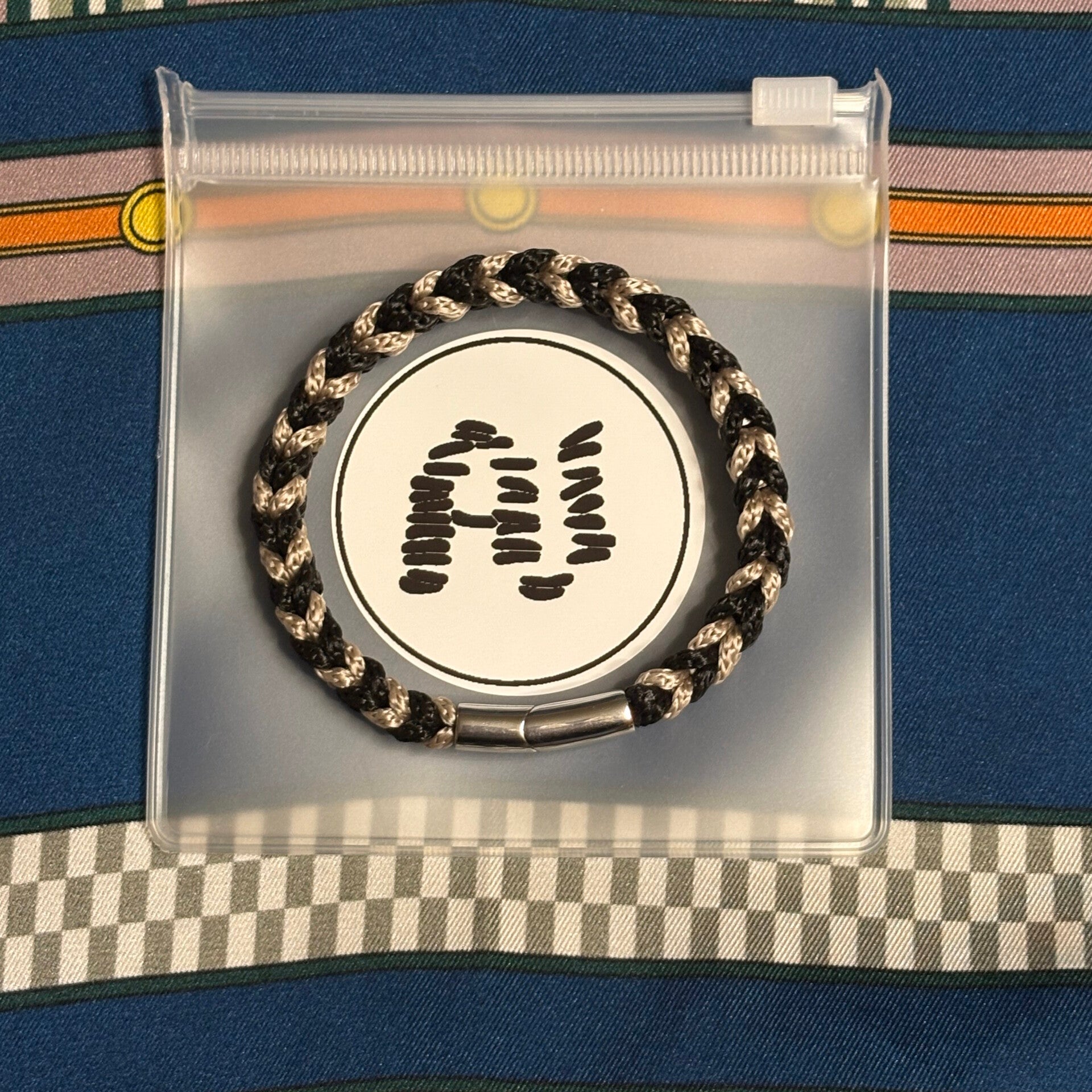 Customizable Handmade Striped Crochet Bracelet with Magnetic Clasp