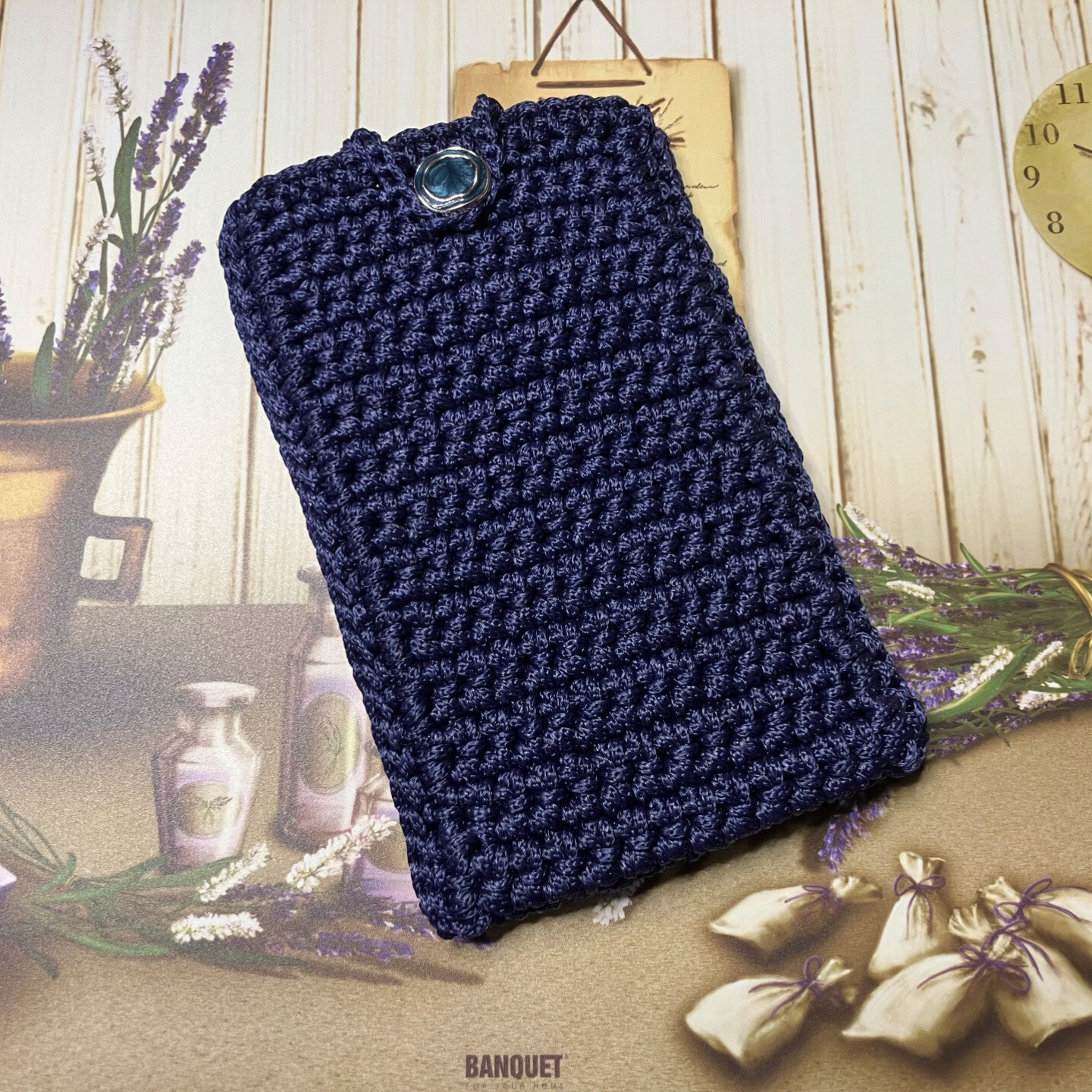 Crochet Phone Case - Navy Blue