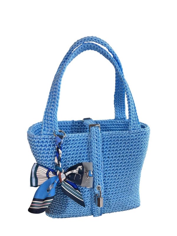 P22 Crochet Bag Light Blue - Häkeltasche