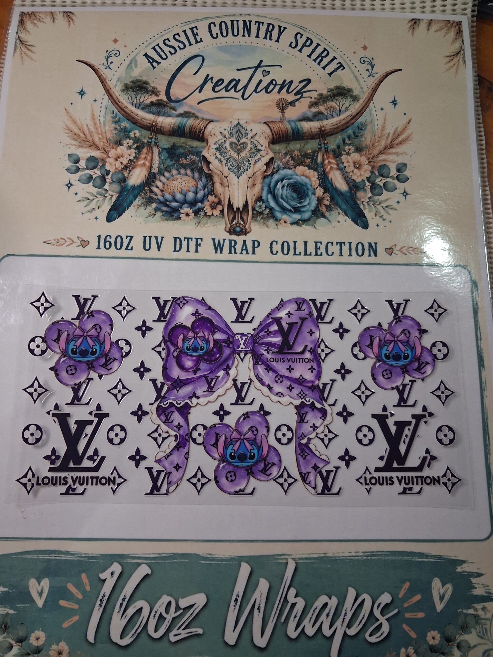 Purple bow- stitch LV