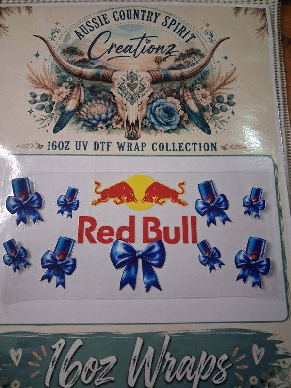 Redbull original- blue bows