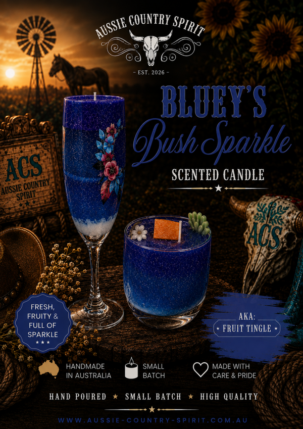 💙 Bluey’s Bush Sparkle – Scented Candle SET AKA: Fruit Tingle 🍭✨