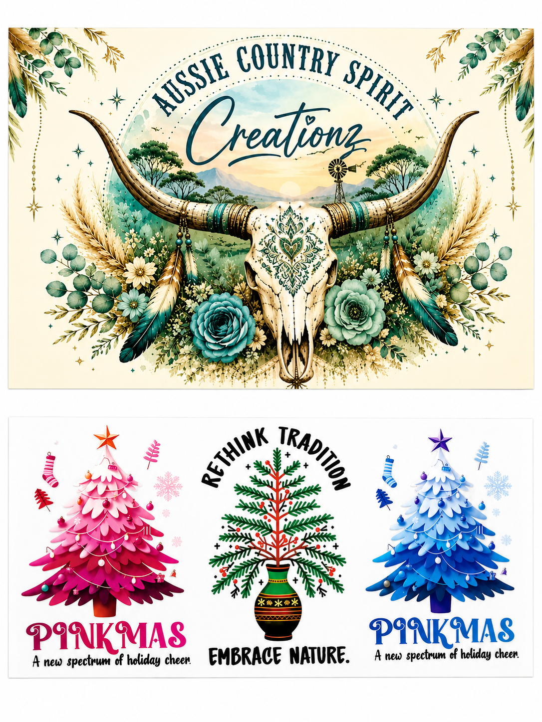 Blue & Pink Christmas Design