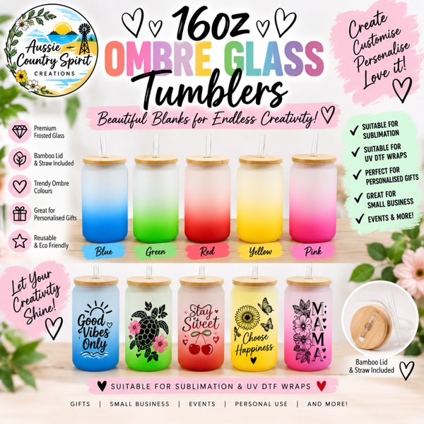 Matte Ombre glass 16 Oz tumblers 💕