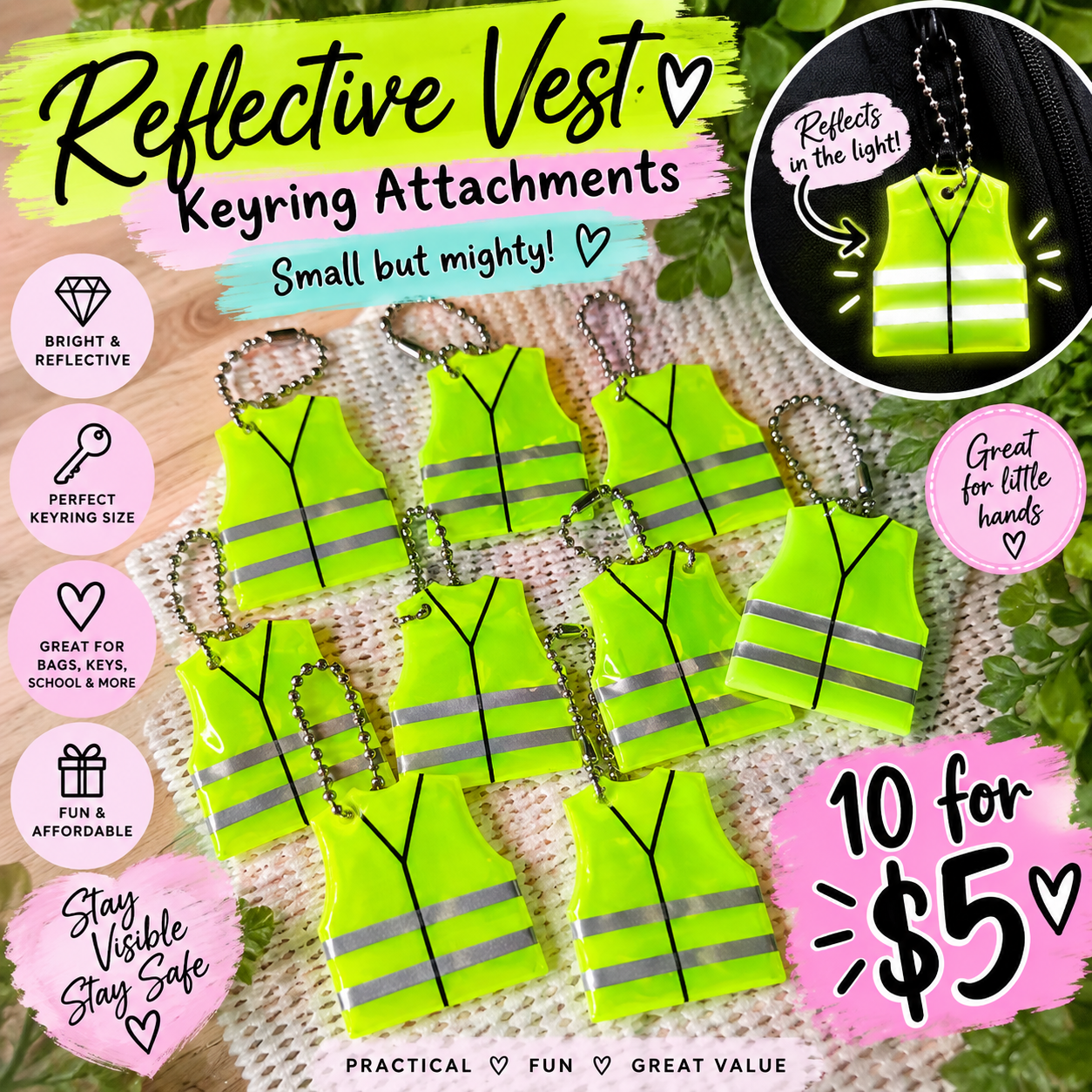 Reflective vest keyring attachments 🦺