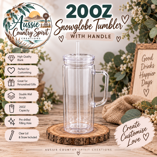 20oz tall tumbler with handle 🥃