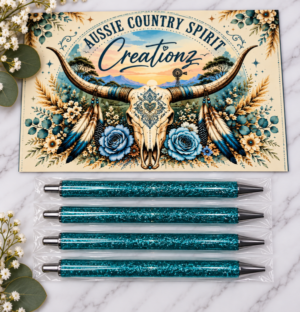 Teal Glitter Pen 🖋️