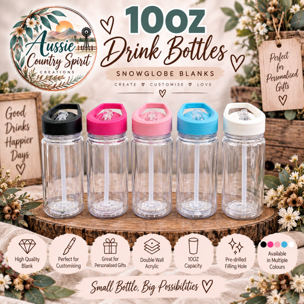 10oz snowglobe drink bottles 💕