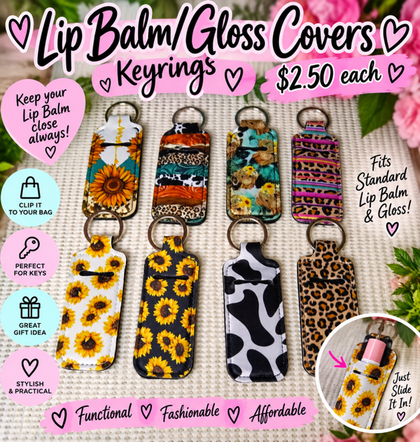 Lip balm/gloss keychain cover💄