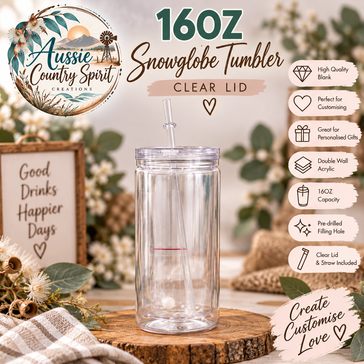 16 Oz snowglobe ❄️