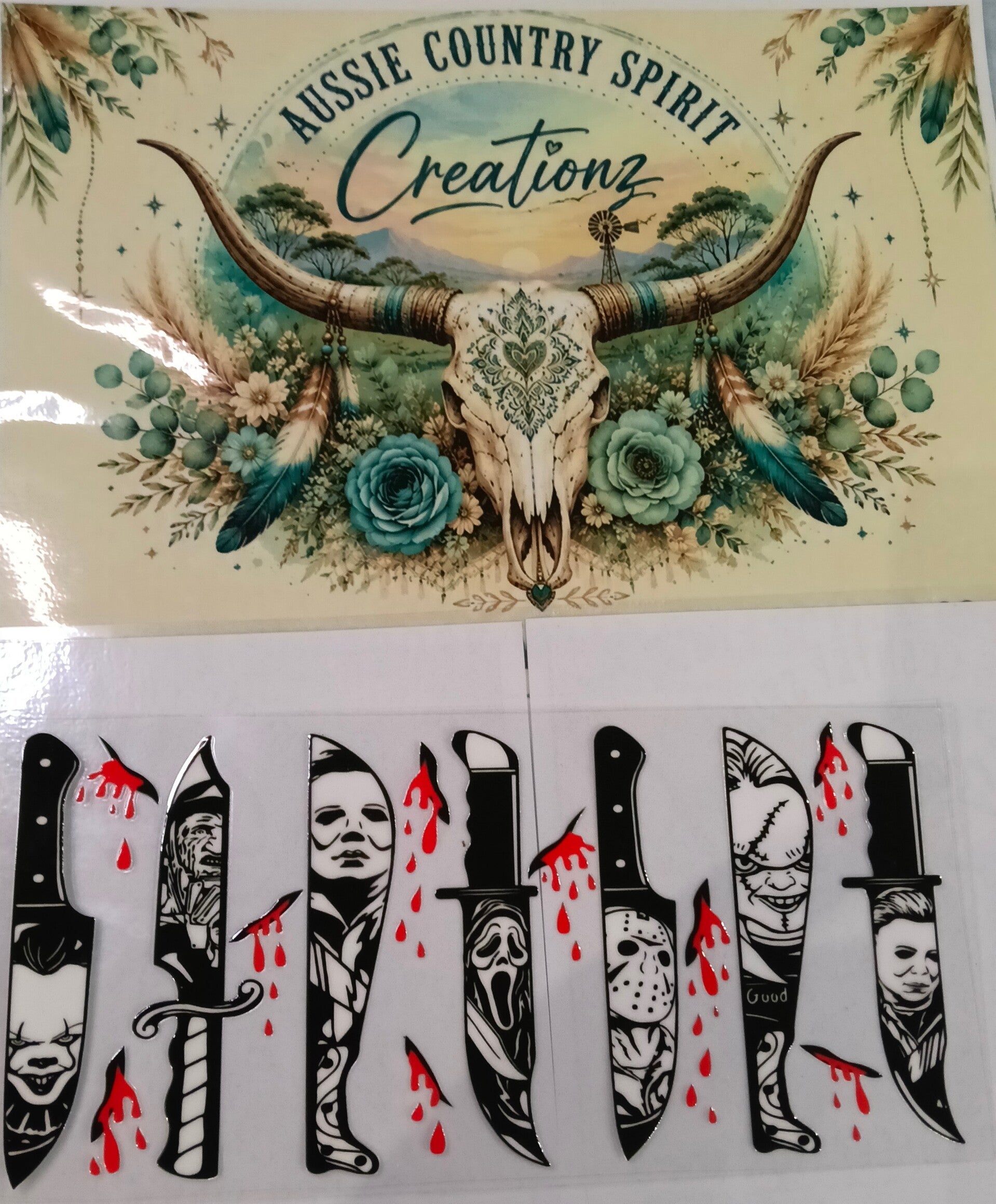 Horror Halloween characters knife