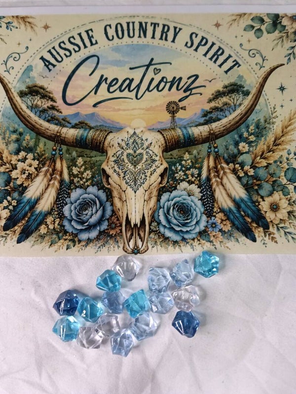 Blue- clear mix rhinestones