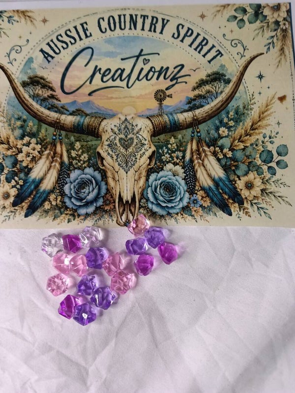 Purple- clear mix rhinestones