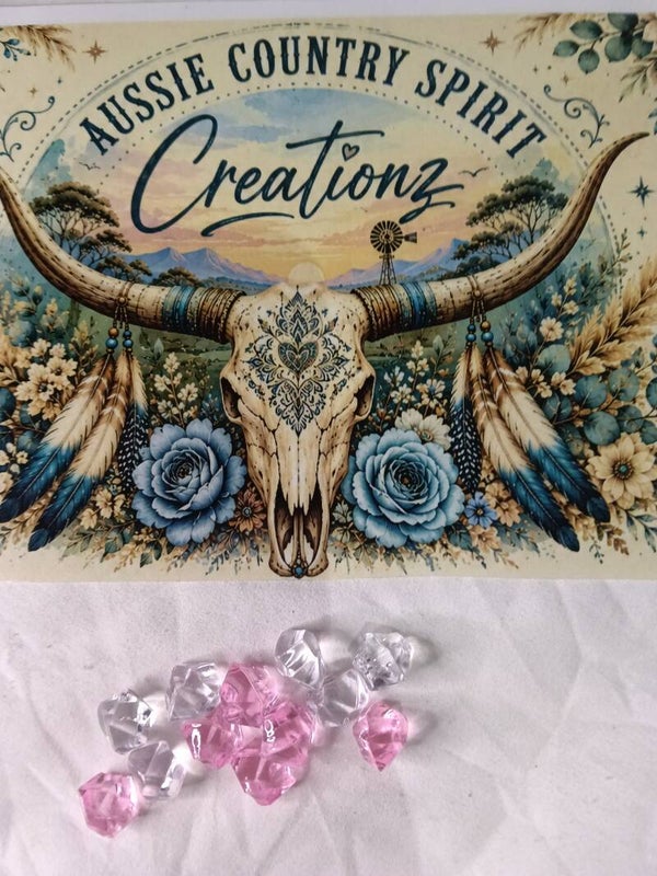 Pink- clear mix rhinestone