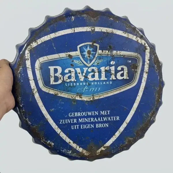 2dehands Bavaria Bierdop Metaal Bord (Uniek)