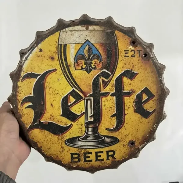 Leffe Bier Metalen Kroonkurk Bord - 2eHands