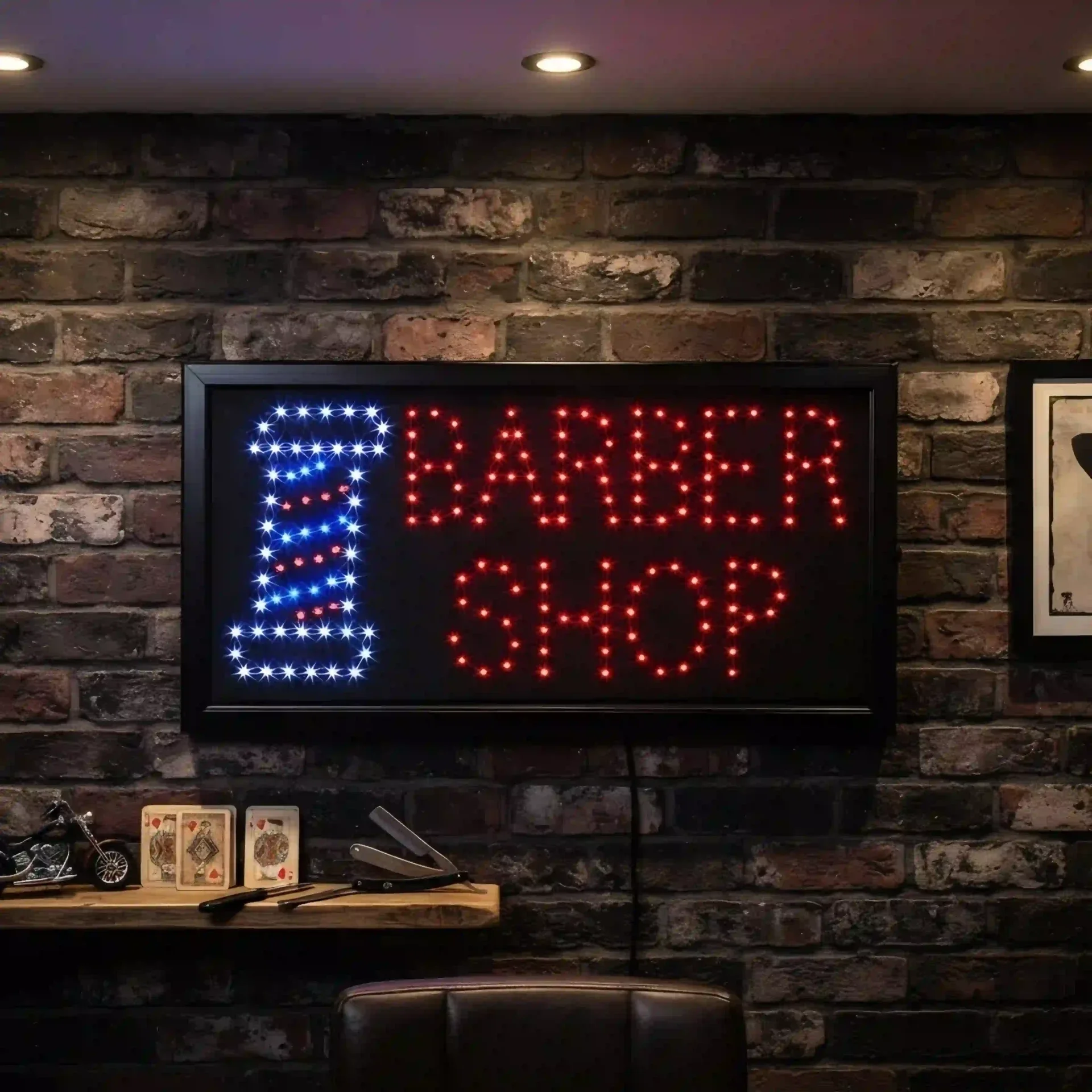 Barber Shop LED Bord - 50x25 cm - Verlichte Wanddecoratie
