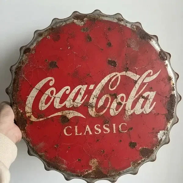 Tweedehands Coca-Cola Kroonkurk Metalen Bord