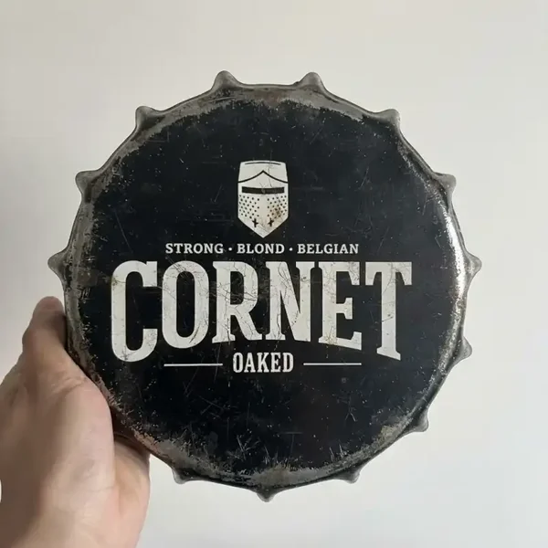 Cornet Bier Kroonkurk Metalen Bord - 2e hands