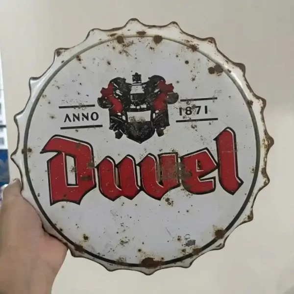 Duvel Metalen Bord Kroonkurk Anno 1871