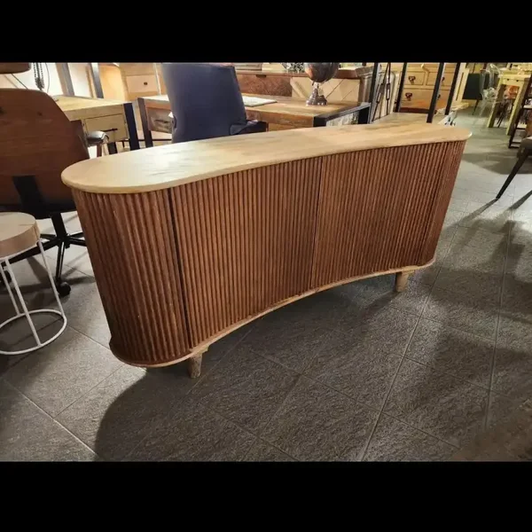 Cashew Dressoir Massief Hout Gebogen Design