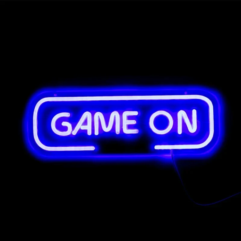 Neon Neon Bord - Game On - Blauw/