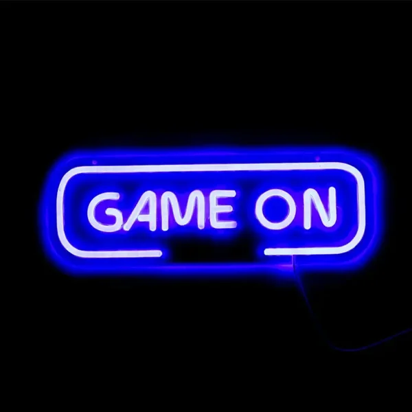 Neon Neon Bord - Game On - Blauw/