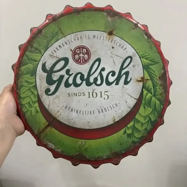 Grolsch Kroonkurk Metalen Bord 2eHands