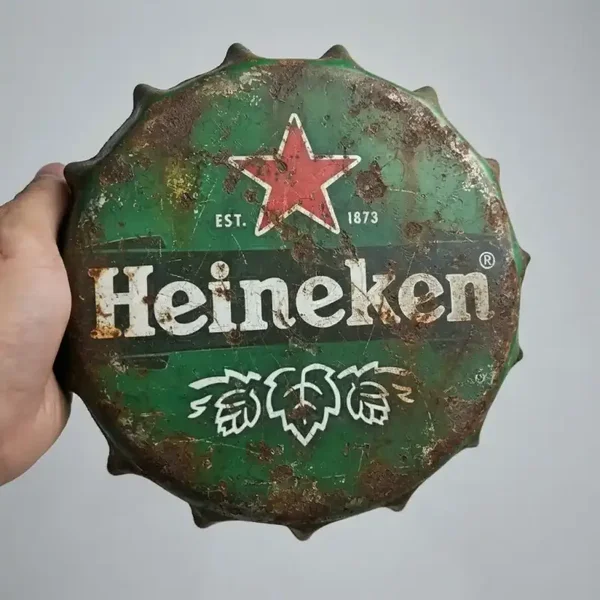 Heineken Kroonkurk Metalen Bord - 2e hands