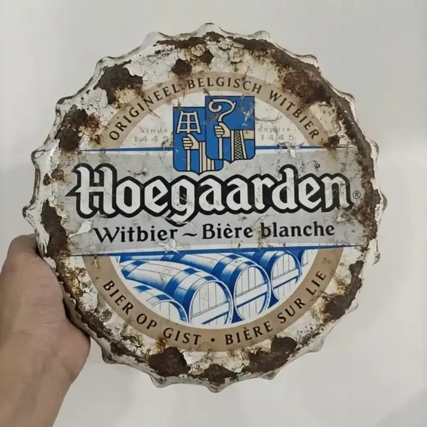 Hoegaarden Metalen Bord Kroonkurk 2e Hands