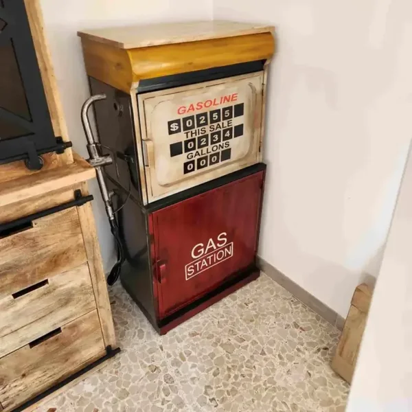 Retro Flessenhouder Benzinepomp Smeedijzer