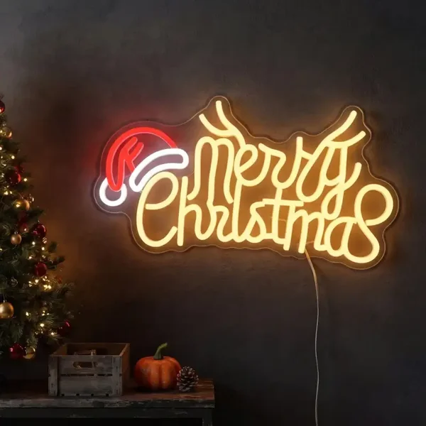LED Neon Bord - Merry Christmas (40x21cm)