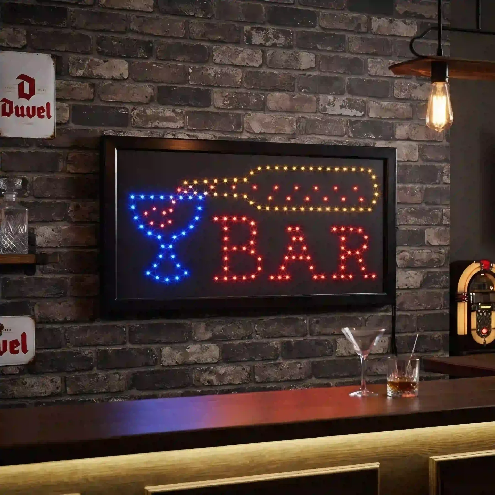 Luxe LED Bar Bord met Verlichting - 50x25x4 cm
