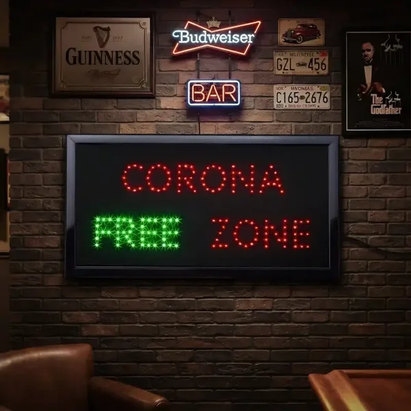 Luxe LED Bord Corona Free Zone 50x25x4 cm
