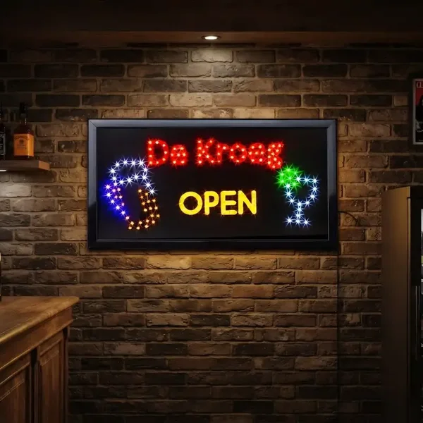 Luxe LED Bord - De Kroeg OPEN - 50x25x4 cm