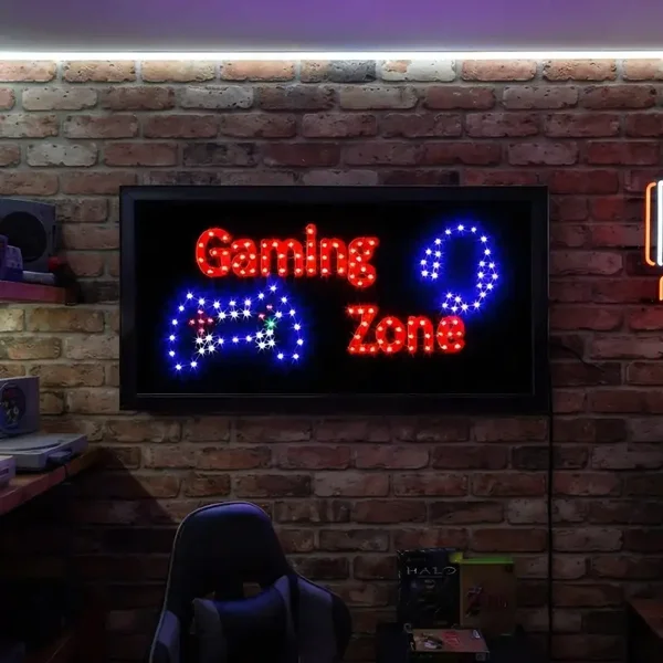 Luxe LED Bord Gaming Zone 50x25cm