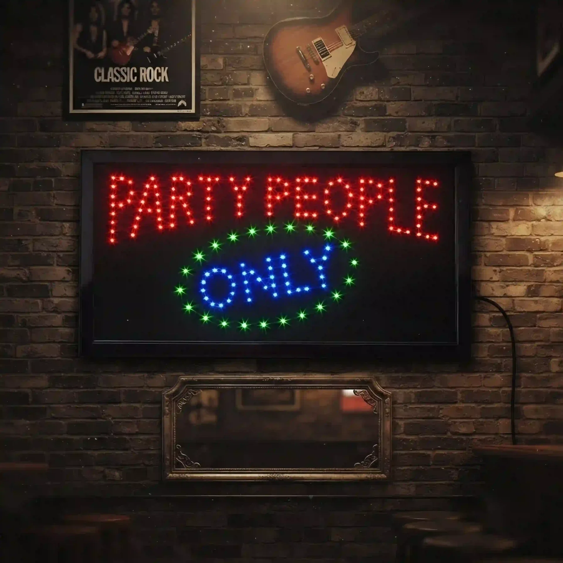 Luxe LED-bord Party People Only - 50x25x4