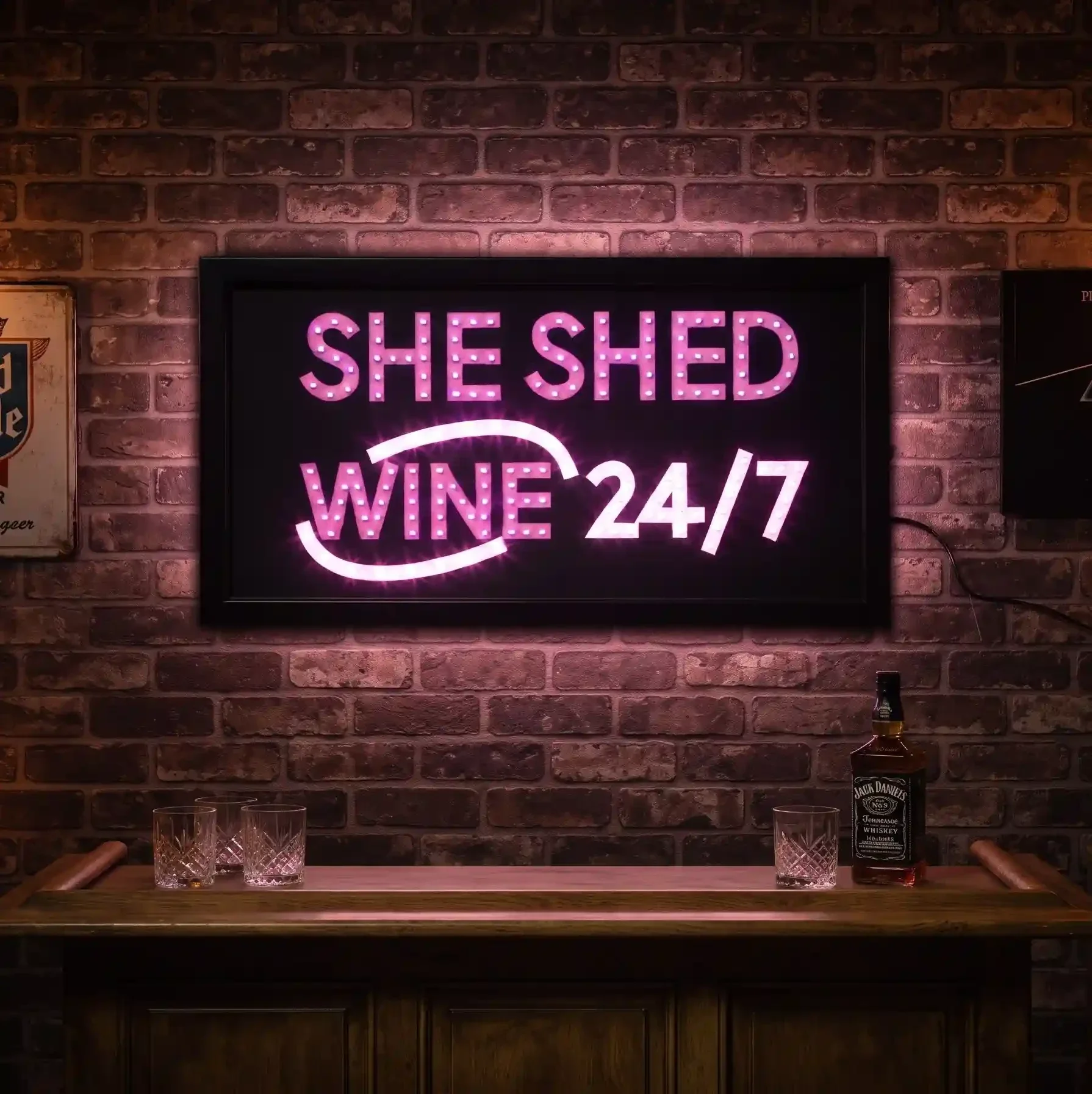Luxe LED Bord She Shed Wine 24/7 - 50x25x4 cm