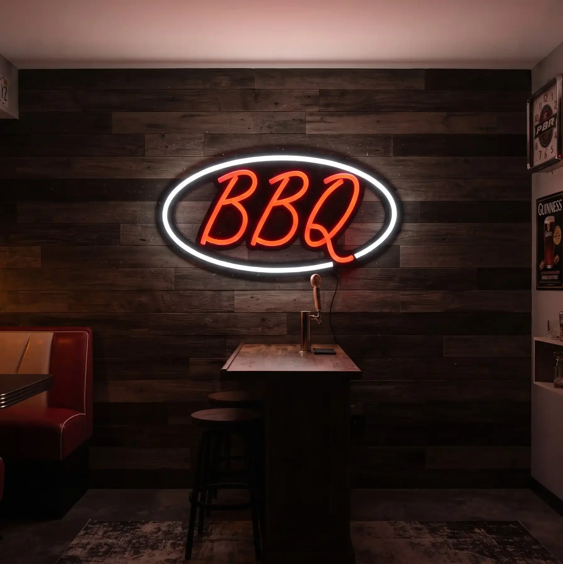 LED Neonbord BBQ - 50x25 cm