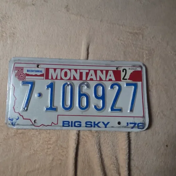 ​Originele USA Nummerplaat Montana 1976