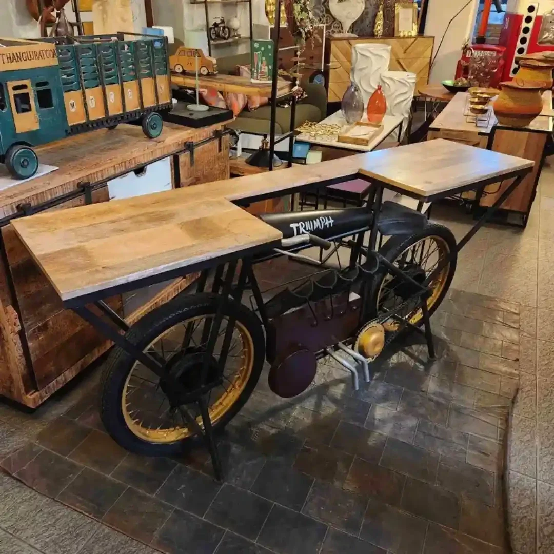 Motorfiets Console Bar - Mangohout & IJzer