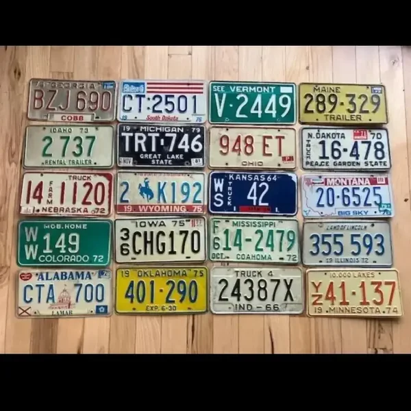 20x Originele US Nummerplaten Vóór 1979