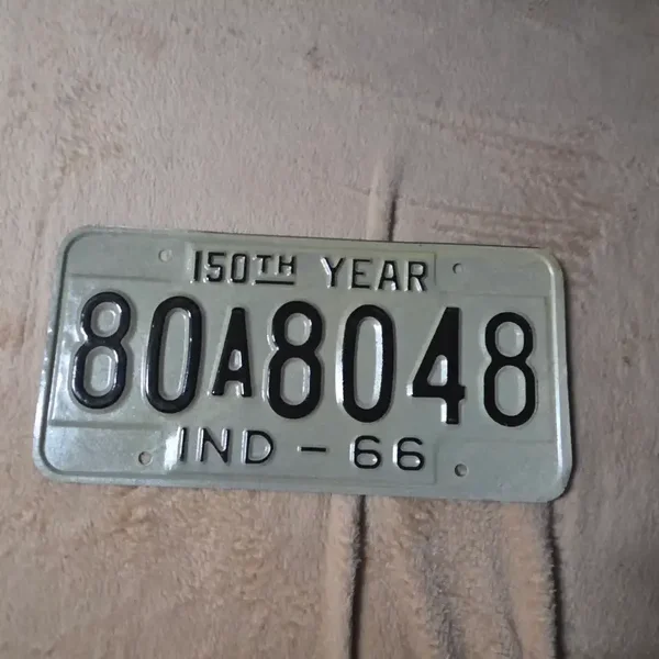 Originele USA Nummerplaat Indiana 1966
