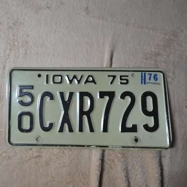 Originele USA Nummerplaat Iowa 1975