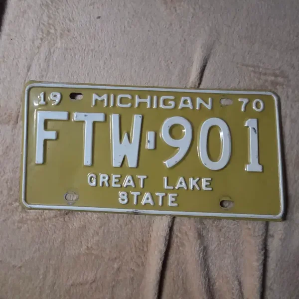 Originele USA Nummerplaat Michigan 1970